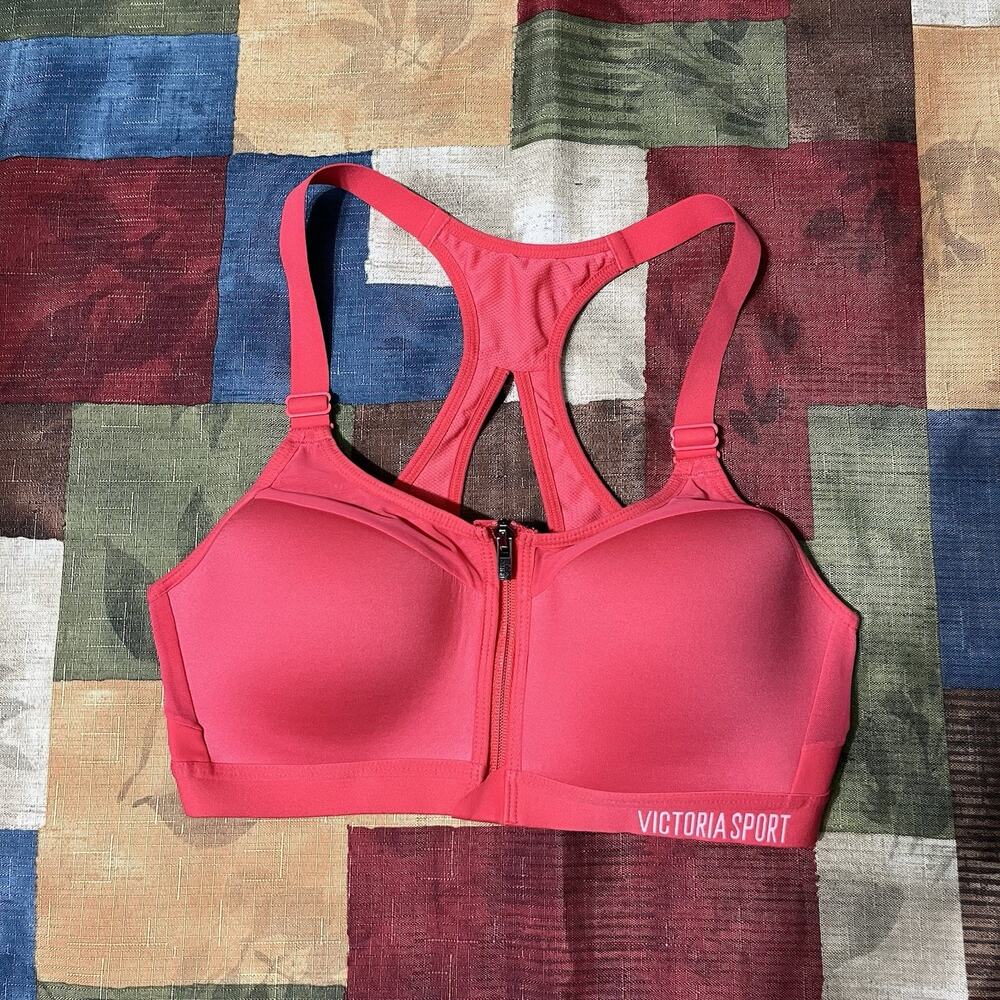 Victoria Sport Women Bra 34B Coral Pink Incredible Front Closure Lightweight Max